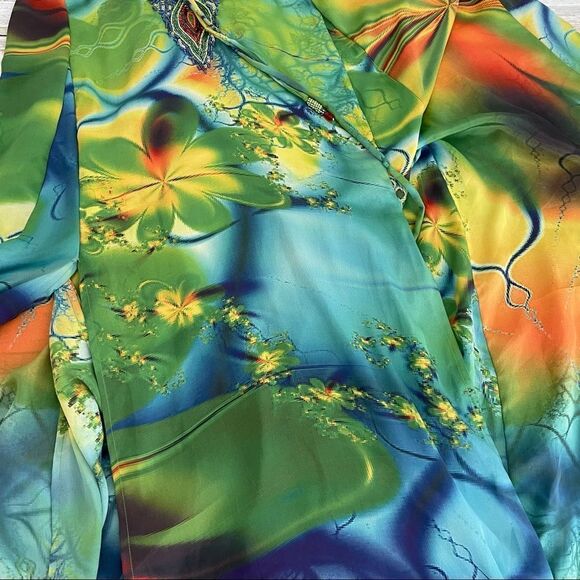 𝅺SHAHIDA Parides V-Neck Long Maxi in Green With Pockets Size M/L - Picture 10 of 16